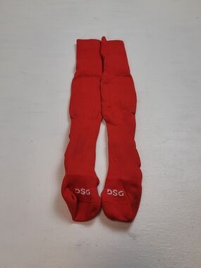 Red Knee-High Athletic Socks with DSG Logo